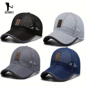 4pcs FSet Summer Mesh Baseball Cap for Men Adjustable Breathable Caps Women Men's Hat Quick Dry Hats Casual Trucker Hat