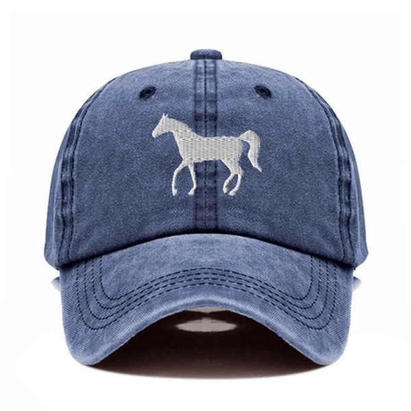 Vintage Horse Embroidery Baseball Cap - Sun Visor Hat for Outdoor Activities