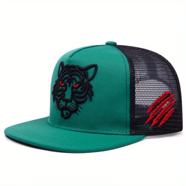 Men's Tiger Embroidered Snapback Baseball Cap for Outdoor Sports