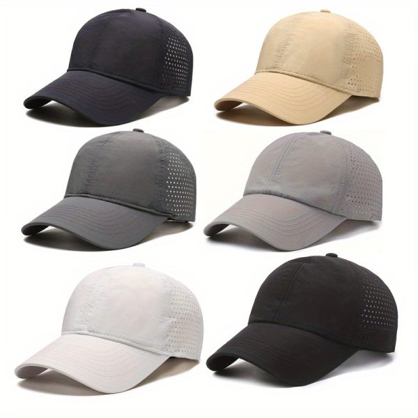 6pcs Breathable Mesh Outdoor Hats For Men & Women - Versatile For Fitness, Fishing, And Running