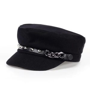 Men Rivet Chains Navy Cap Outdoor Sport Sunscreen Leisure Hat Spring Autumn Travel Tourism Beach Vacation