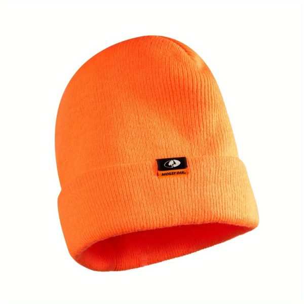 Blaze Orange Insulated Hunting Beanie Hat, Acrylic, Unisex