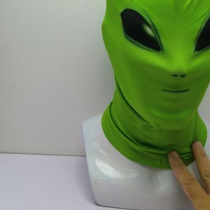 Lightweight Breathable Lycra Alien Mask - Green, Full Face Balaclava for Halloween & Outdoor Activities, Sun Protection