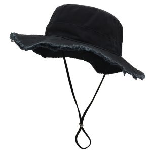 Vintage Men's Sun Hat with Wide Brim and Adjustable Drawstring - Perfect for Outdoor Activities and Fishing - Assorted Colors Available