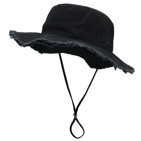 Vintage Men's Sun Hat with Wide Brim and Adjustable Drawstring - Perfect for Outdoor Activities and Fishing - Assorted Colors Available