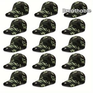 15 pieces Fset of breathable outdoor camouflage baseball caps, student team training caps, men's and women's sunshade caps