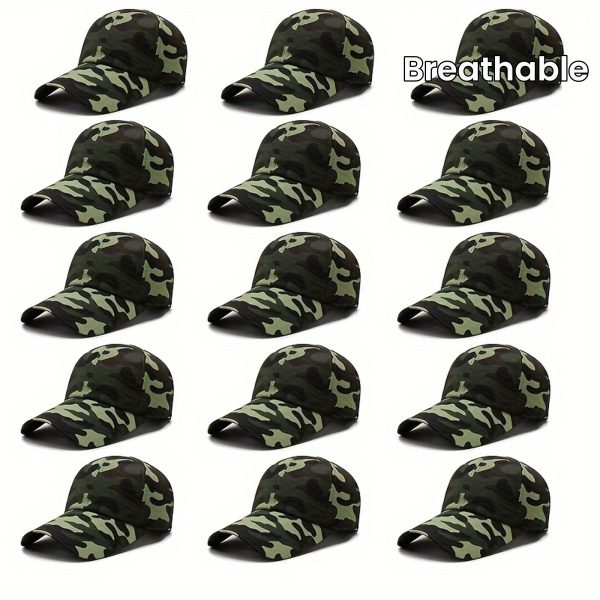 15 pieces Fset of breathable outdoor camouflage baseball caps, student team training caps, men's and women's sunshade caps