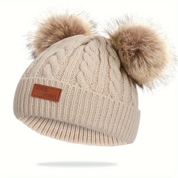 1pc Children's Knitted Hat For Autumn And Winter, Outdoor Sports Warm Keeping Beanie, Suitable For 0-3 Years Old Baby